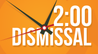   There is an early dismissal on Thursday, September 22nd at 2:00pm.   Please arrange to have your child picked up at that time.